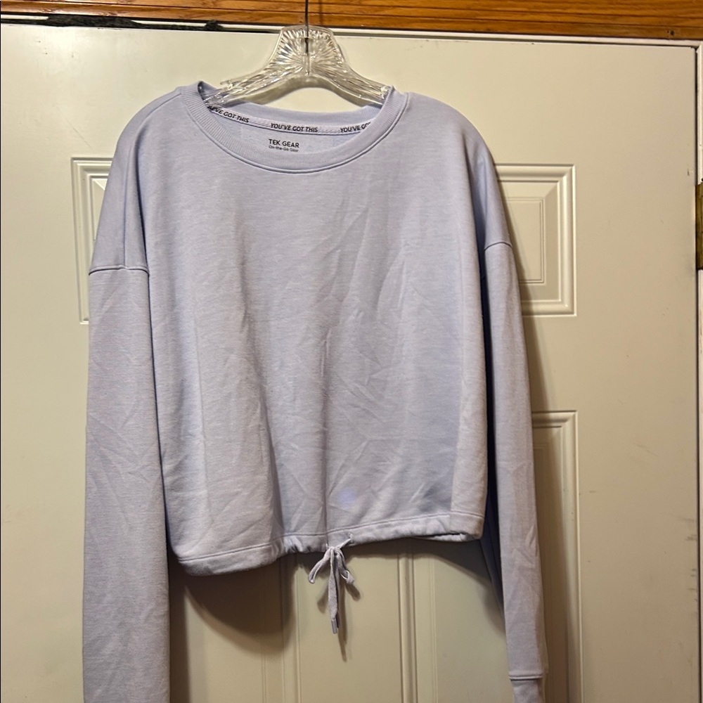 tek gear Pastel Lavender Drawstring Crop Sweatshirt XL